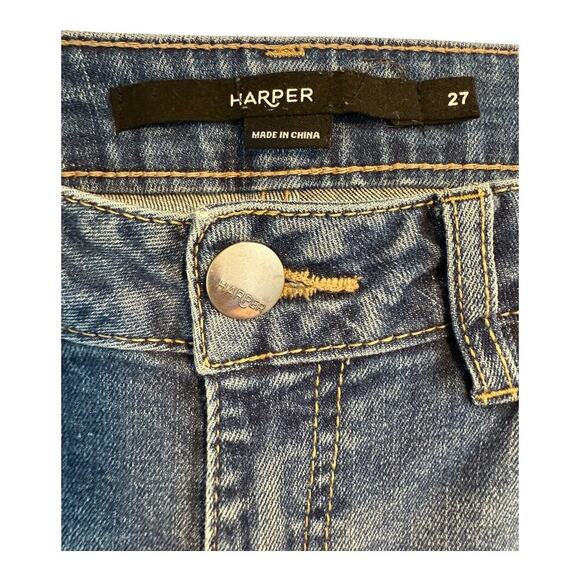 Harper Women's Distressed High-Rise Skinny Jeans Blue Size 4 (27) - Picture 3 of 7